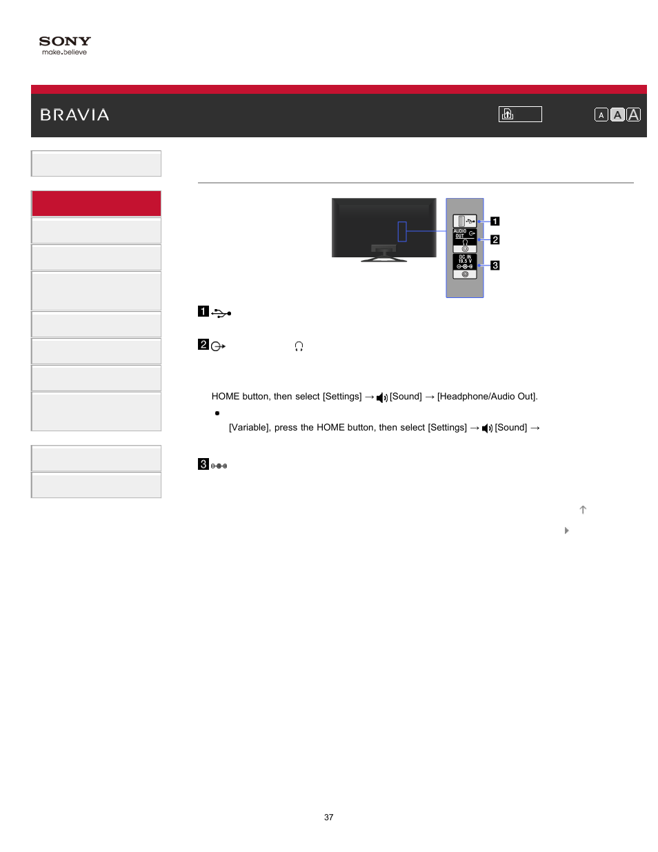 Right | Sony KDL-32W650A User Manual | Page 37 / 187