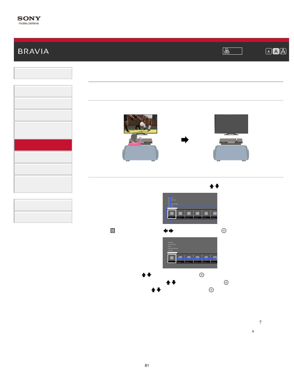 Turning the tv off by monitoring idle time | Sony KDL-32W650A User Manual | Page 81 / 187