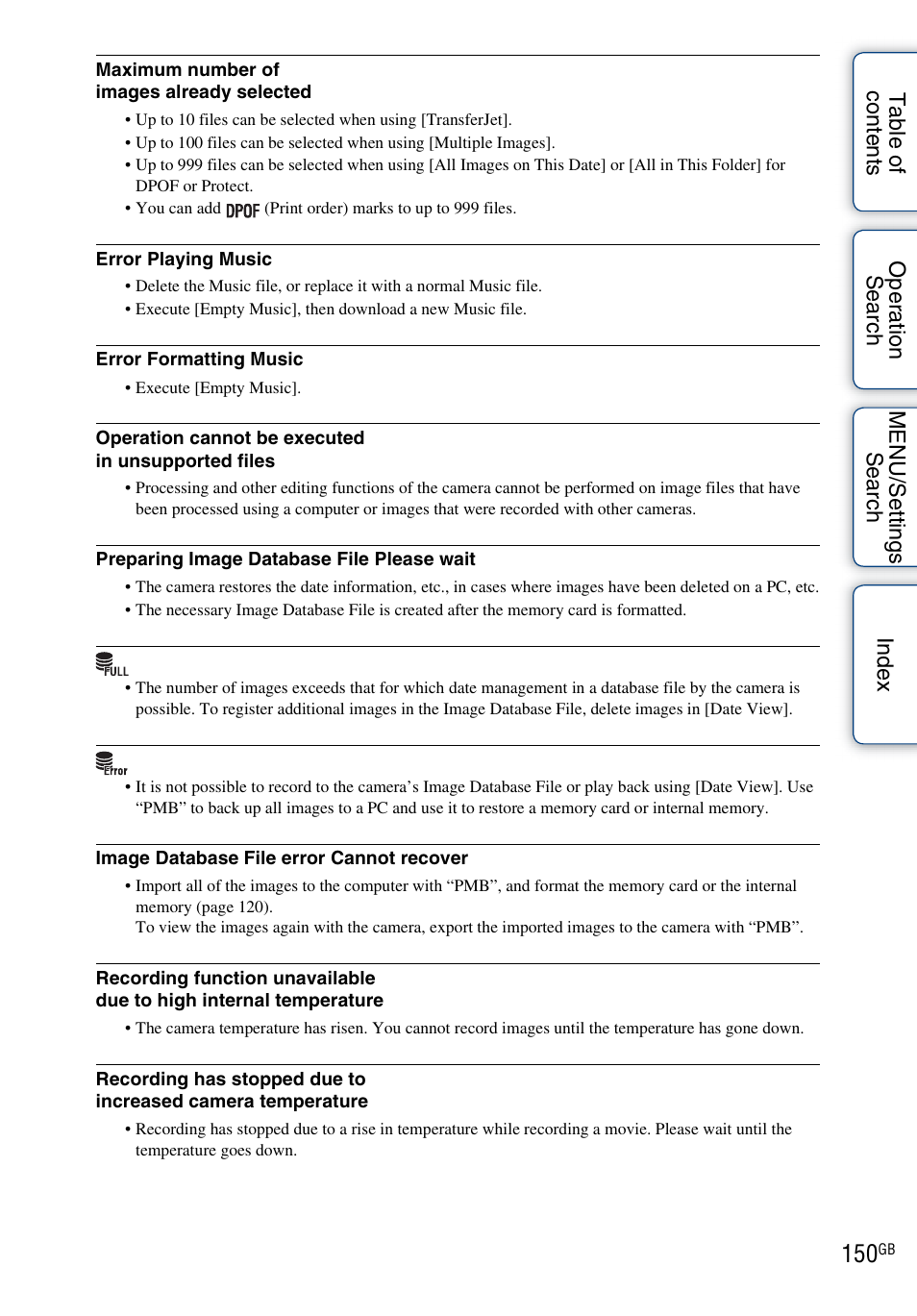 Sony DSC-T110 User Manual | Page 150 / 164