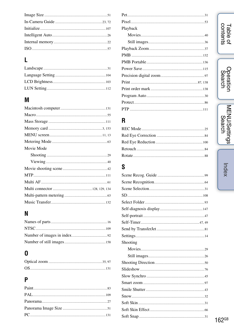 Sony DSC-T110 User Manual | Page 162 / 164