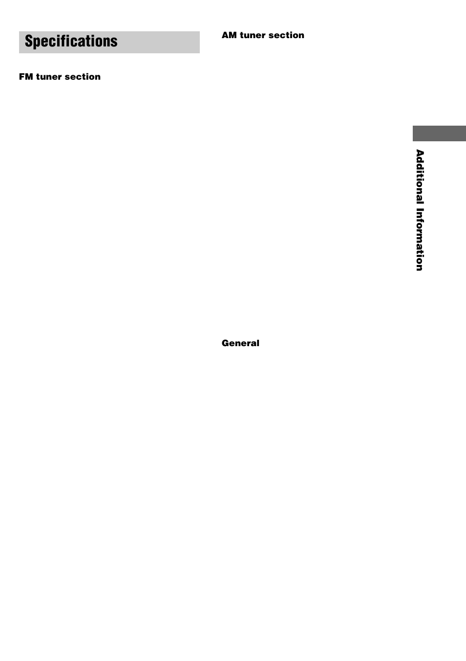 Specifications | Sony ST-SE370 User Manual | Page 17 / 20