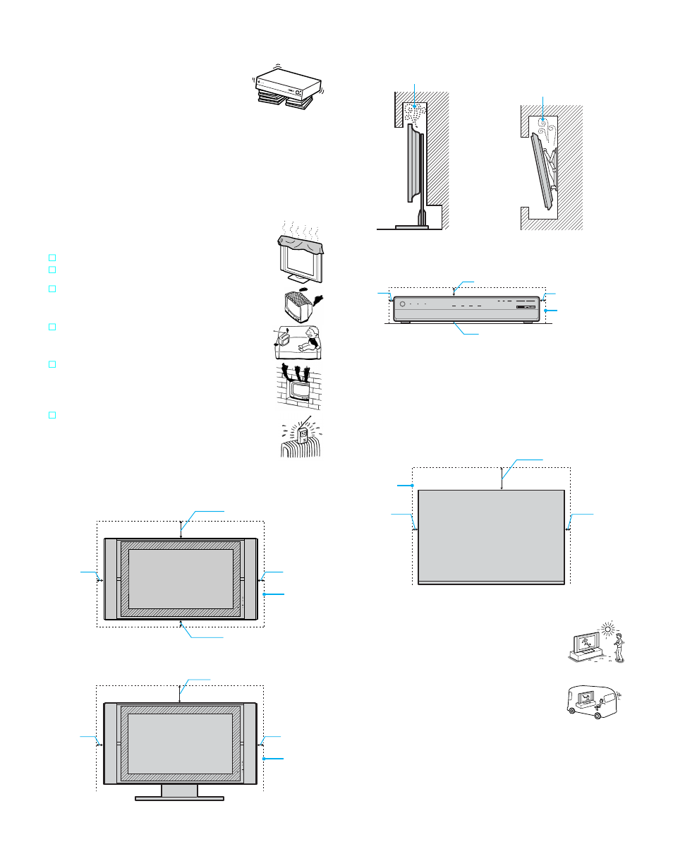 Continued), Recommended place for the media receiver unit, Weight | Ventilation, Outdoor use, Vehicle and ceiling | Sony KDE-50XBR950 User Manual | Page 7 / 132