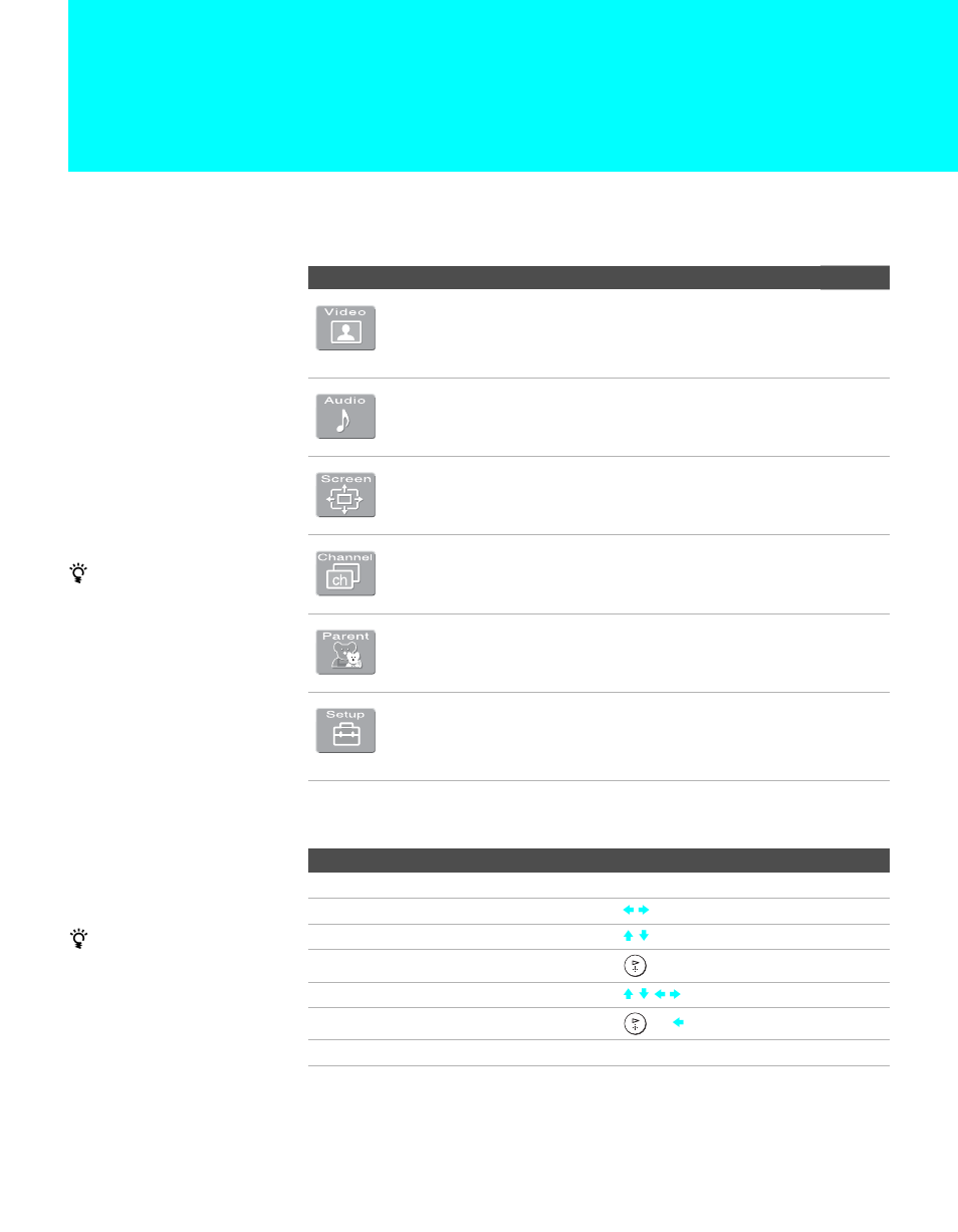 Using the menus, Overview, Navigating through menus | Overview navigating through menus | Sony KDE-50XBR950 User Manual | Page 97 / 132