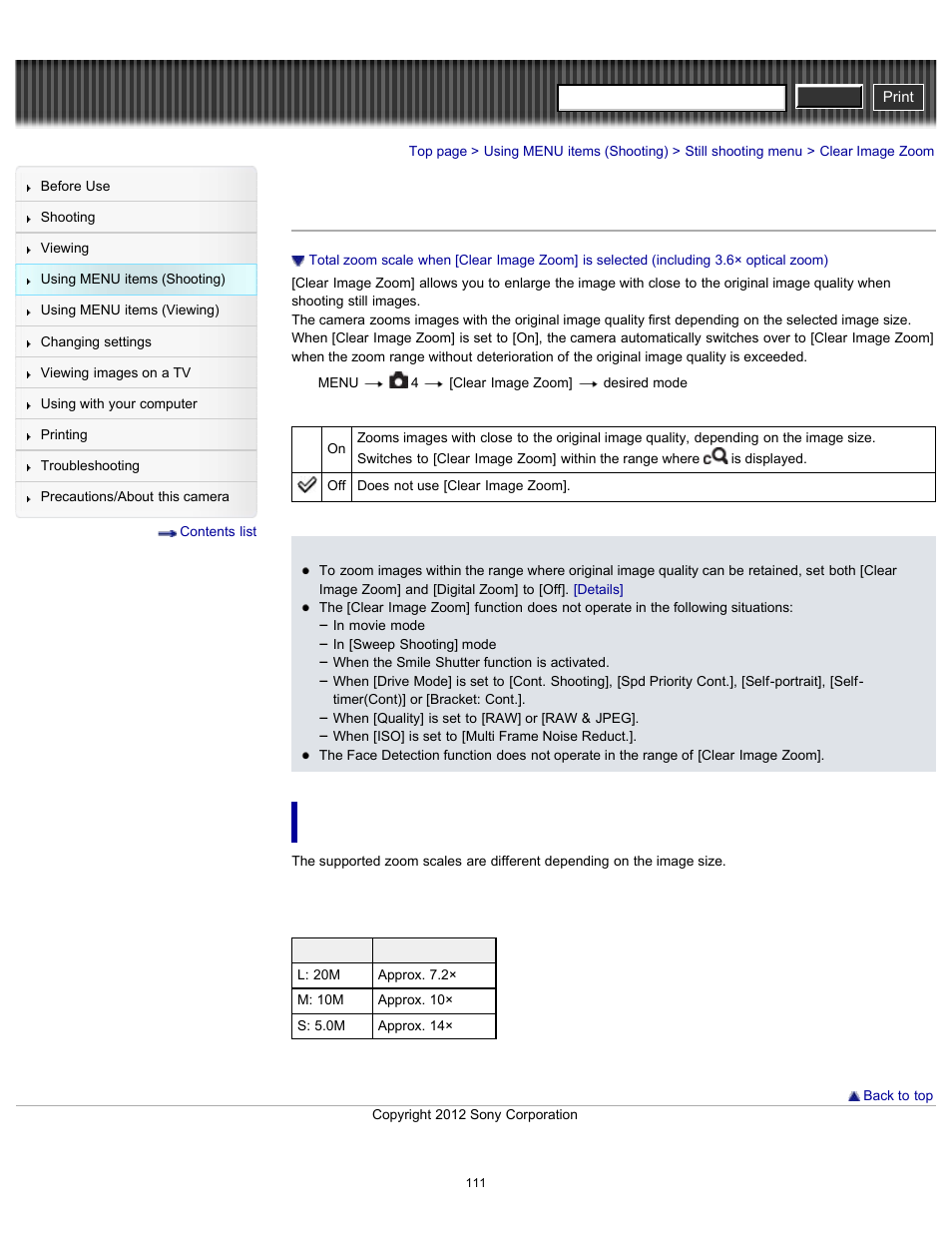 Clear image zoom, Details, Cyber-shot user guide | Sony DSC-RX100 User Manual | Page 118 / 259