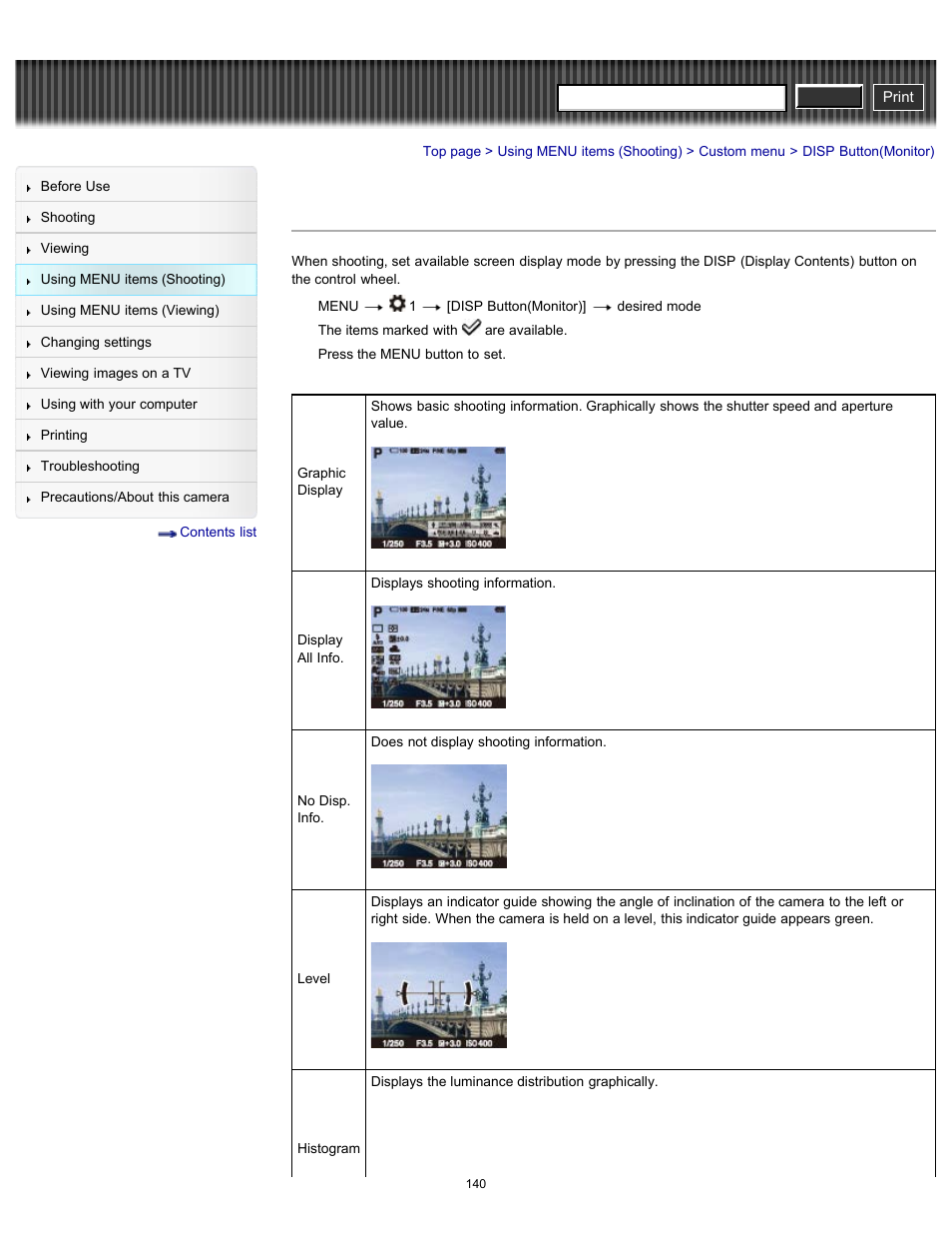 Disp button(monitor), Cyber-shot user guide | Sony DSC-RX100 User Manual | Page 147 / 259