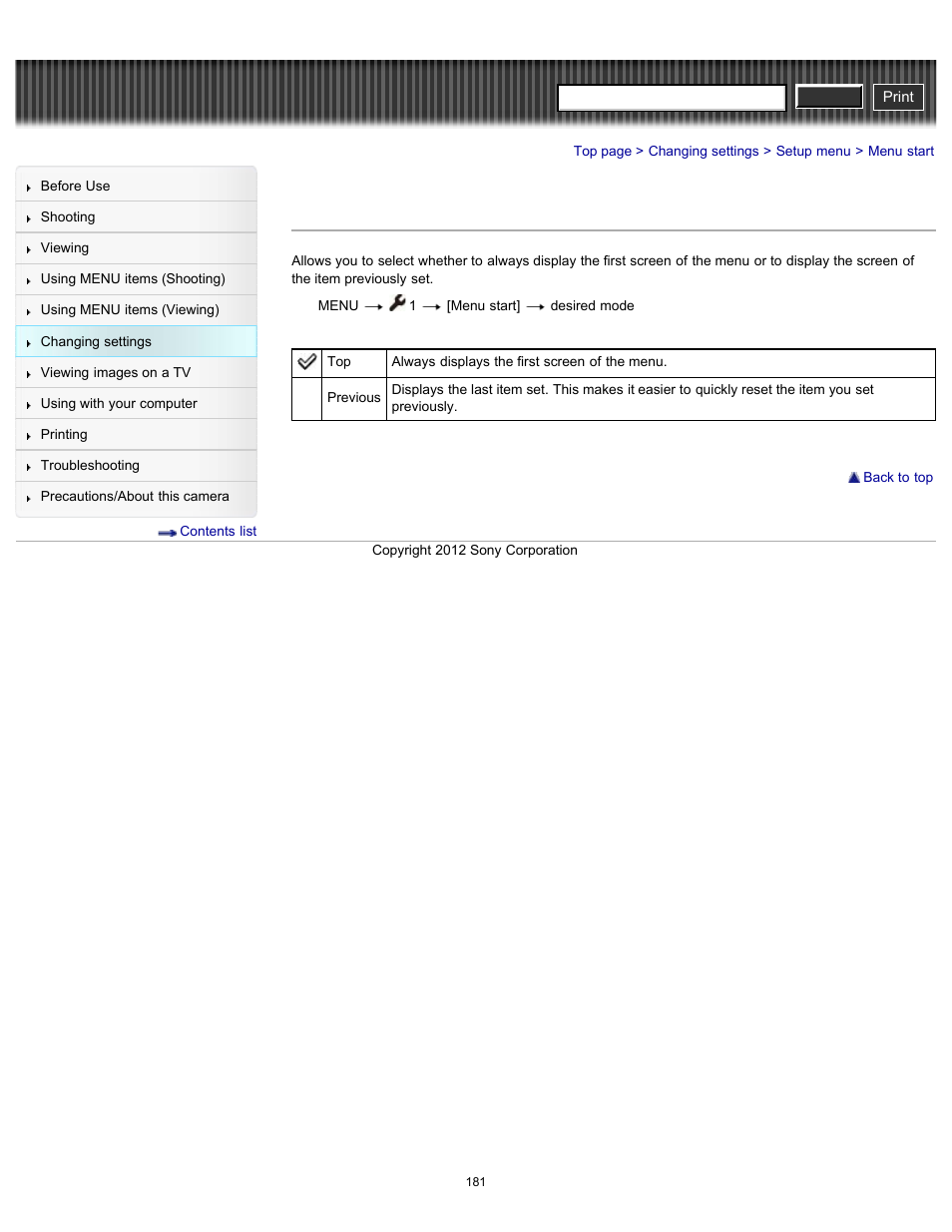 Menu start, Cyber-shot user guide | Sony DSC-RX100 User Manual | Page 188 / 259