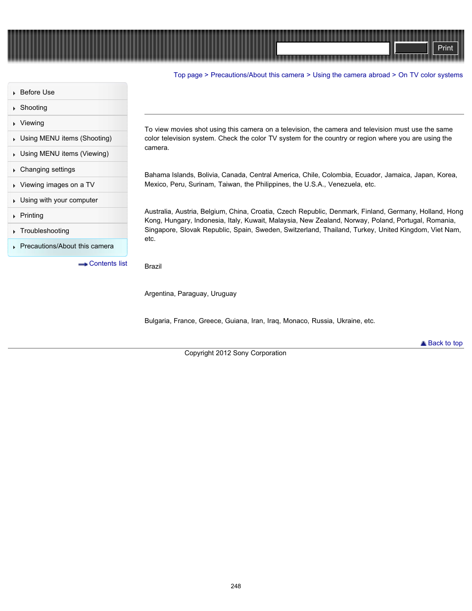 On tv color systems, Details, Cyber-shot user guide | Sony DSC-RX100 User Manual | Page 255 / 259
