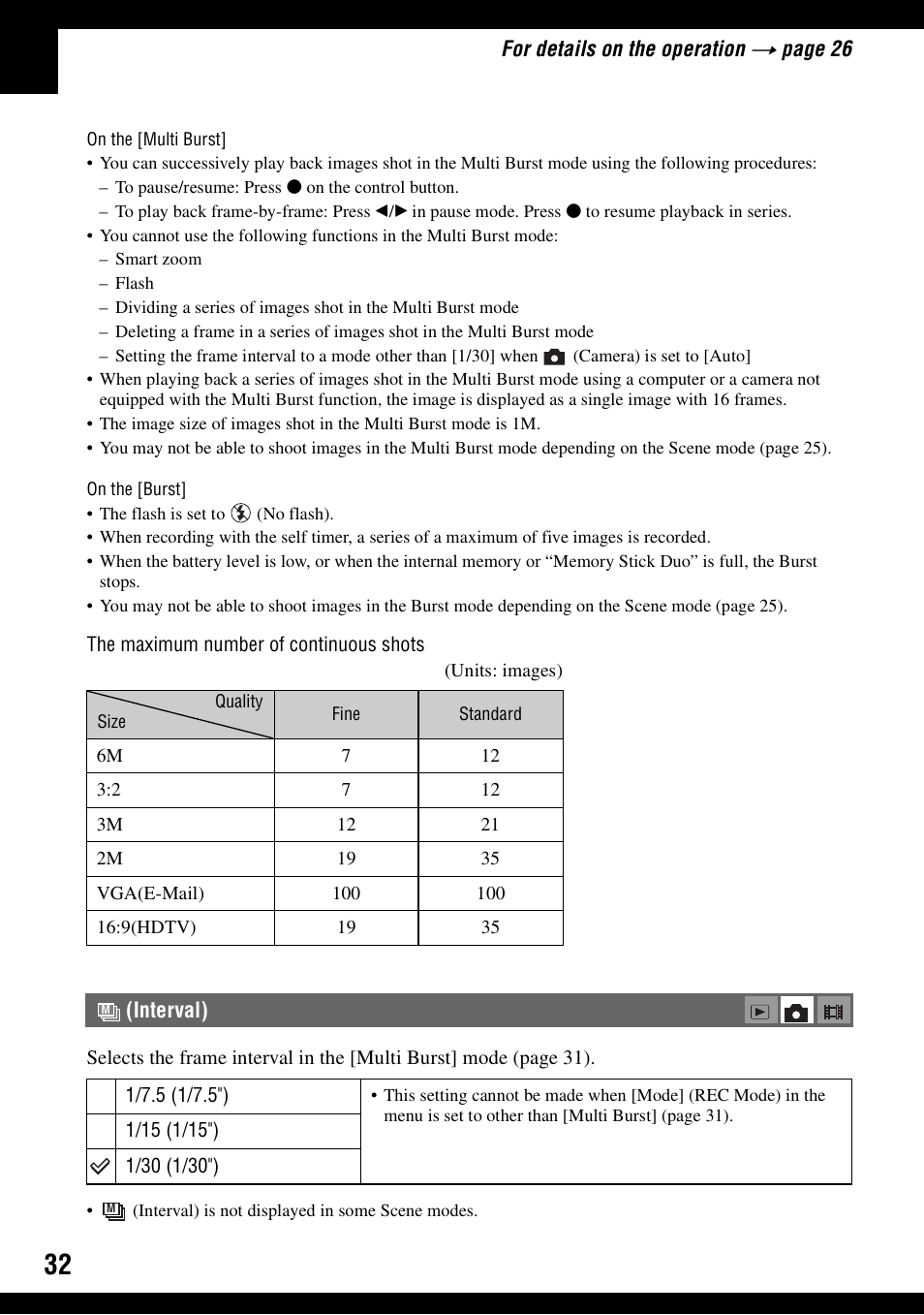 Interval) | Sony DSC-S600 User Manual | Page 32 / 99