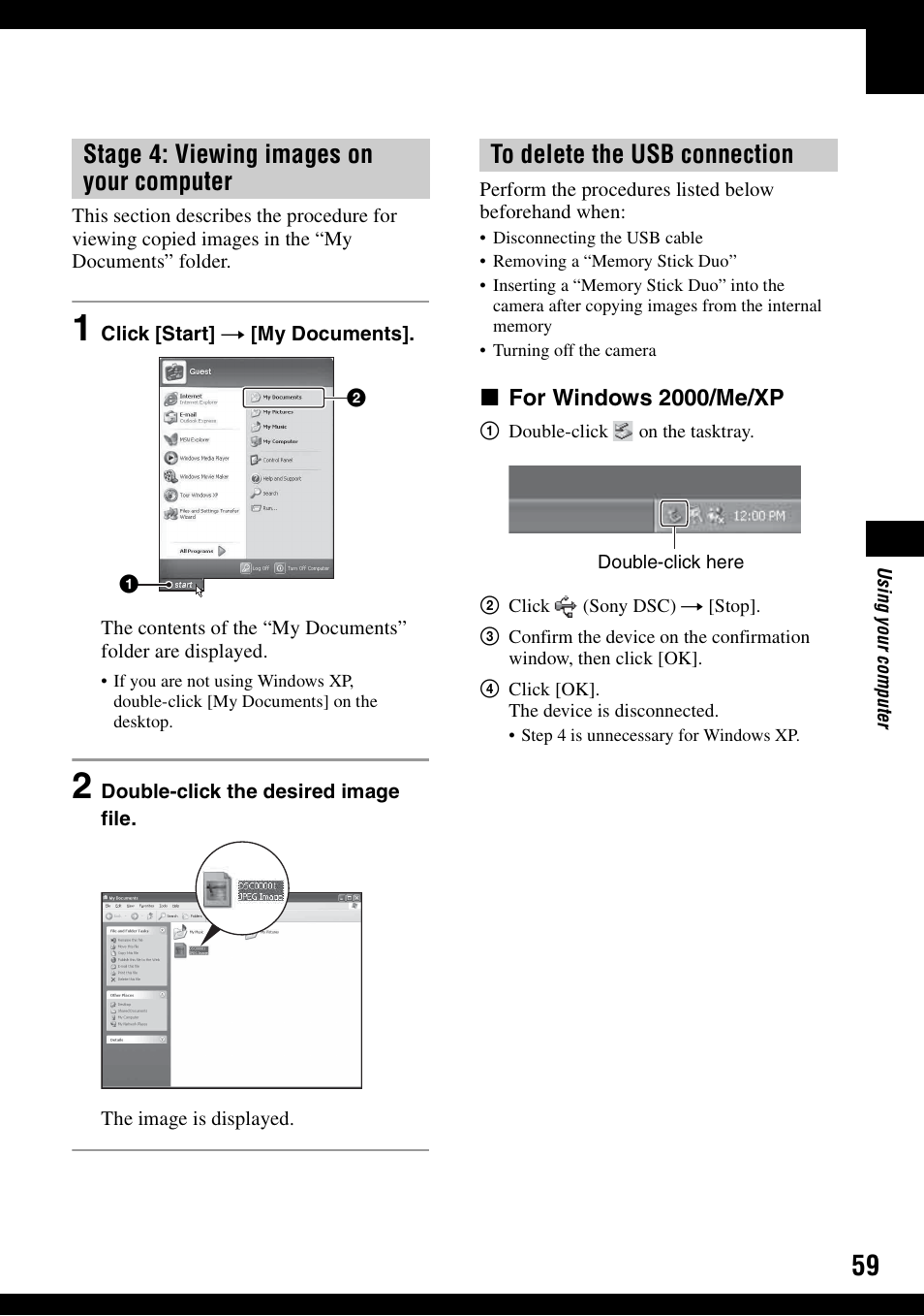 Stage 4: viewing images on your computer | Sony DSC-S600 User Manual | Page 59 / 99