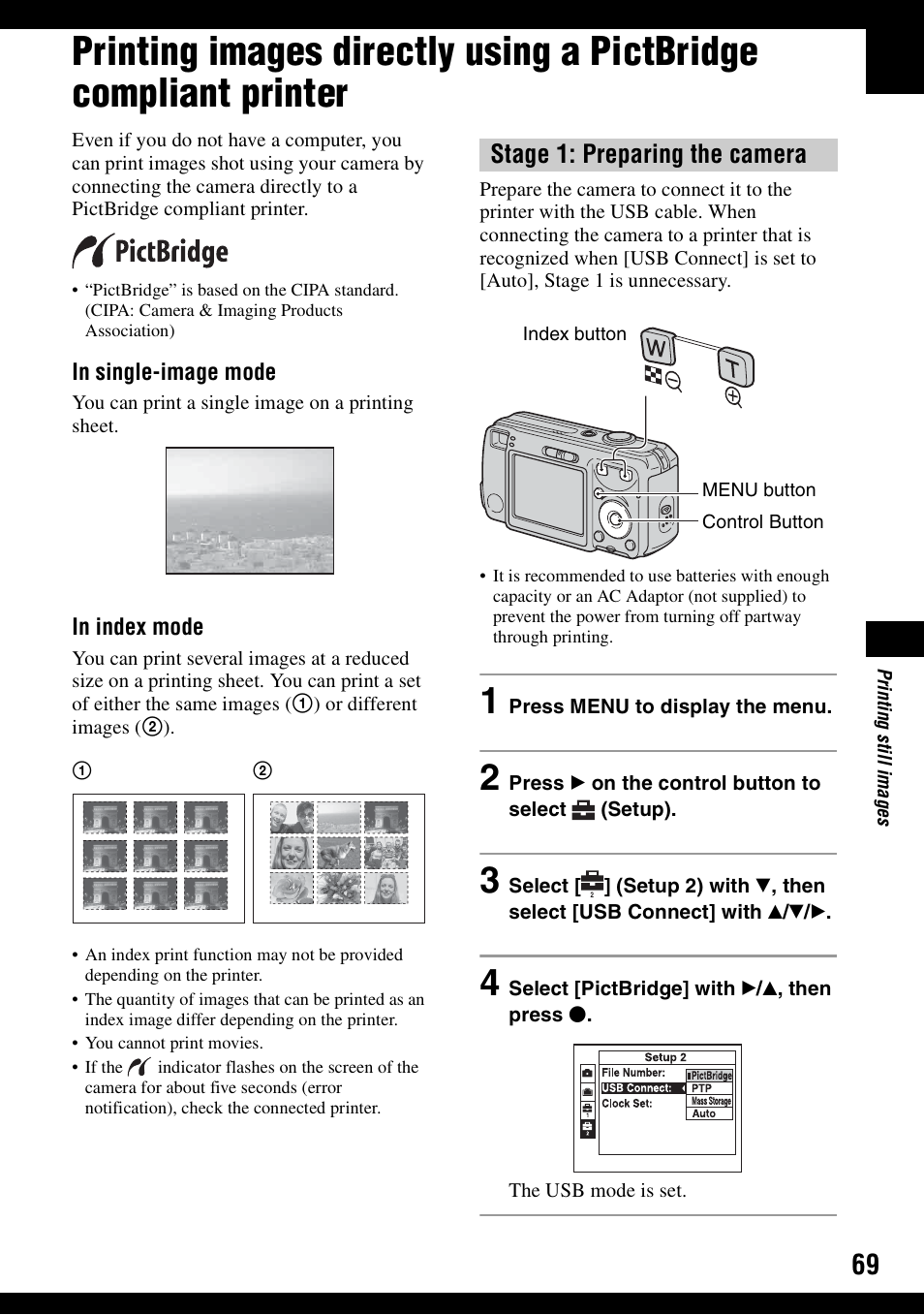 Nd 69), Stage 1: preparing the camera | Sony DSC-S600 User Manual | Page 69 / 99