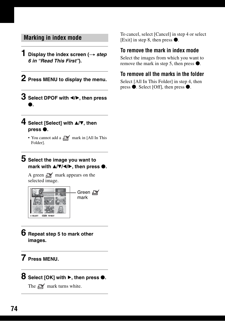 Sony DSC-S600 User Manual | Page 74 / 99