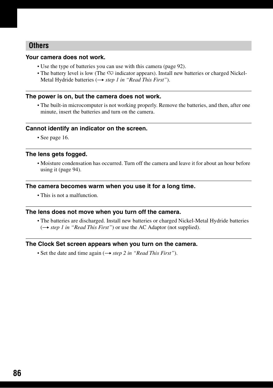 Others | Sony DSC-S600 User Manual | Page 86 / 99