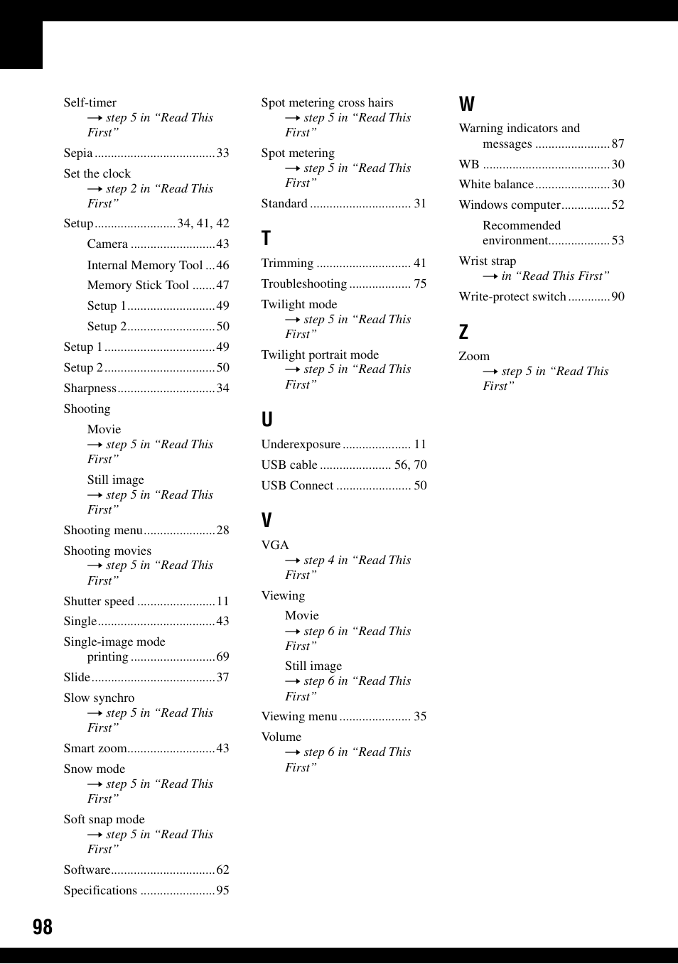 Sony DSC-S600 User Manual | Page 98 / 99