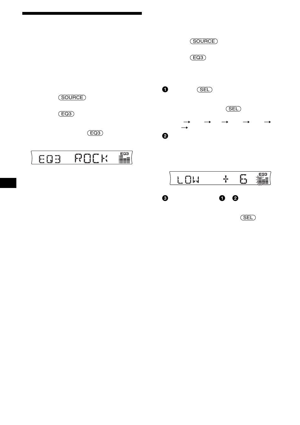 Ajuste del ecualizador (eq3), 14 ajuste del ecualizador (eq3) | Sony CDX-RW300 User Manual | Page 32 / 40