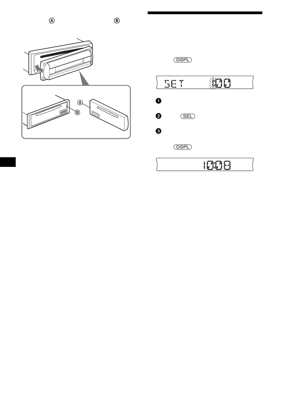 Setting the clock | Sony CDX-RW300 User Manual | Page 8 / 40