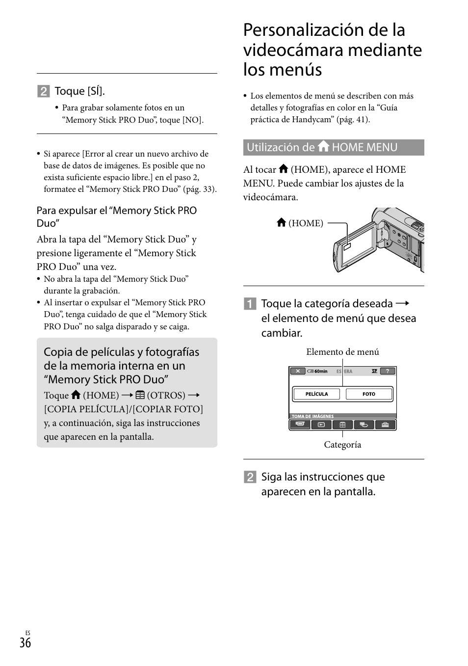 Memory stick pro duo | Sony DCR-SX40 User Manual | Page 90 / 108