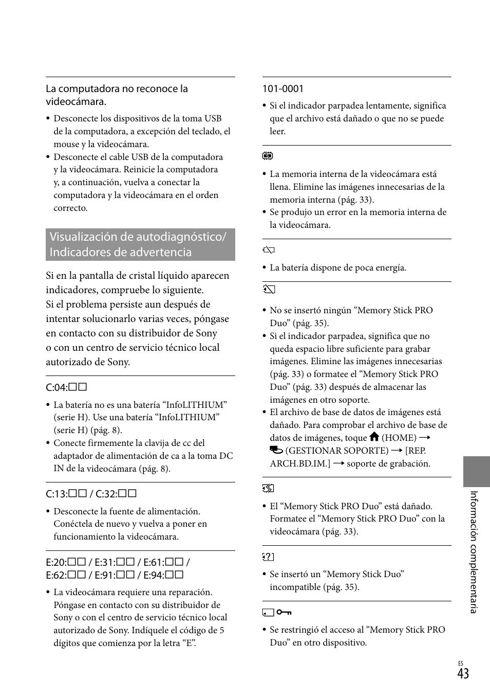Sony DCR-SX40 User Manual | Page 97 / 108