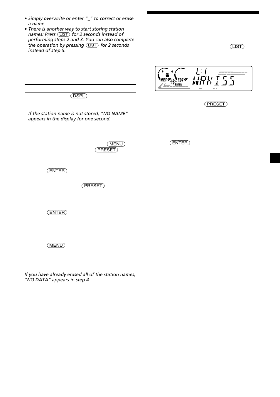 Locating a station by name | Sony CDX-L630X User Manual | Page 13 / 44