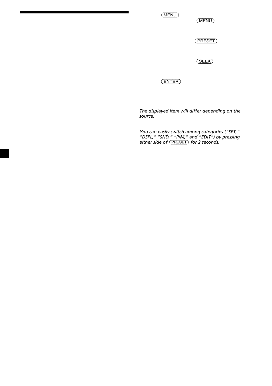 16 changing the sound and display settings | Sony CDX-L630X User Manual | Page 16 / 44