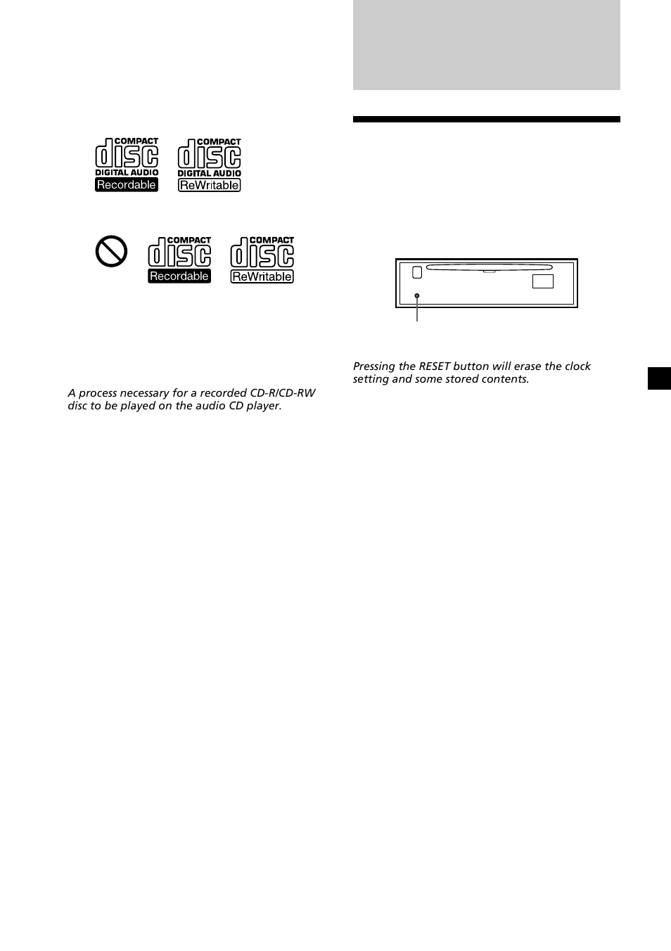 Getting started, Resetting the unit | Sony CDX-L630X User Manual | Page 7 / 44