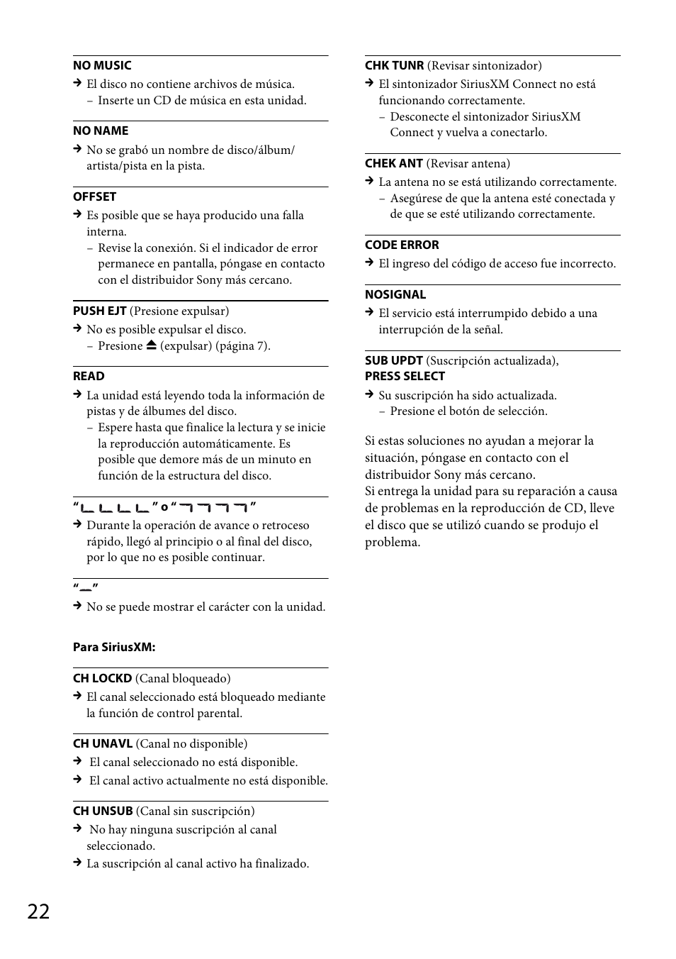 Sony CDX-M20 User Manual | Page 66 / 68