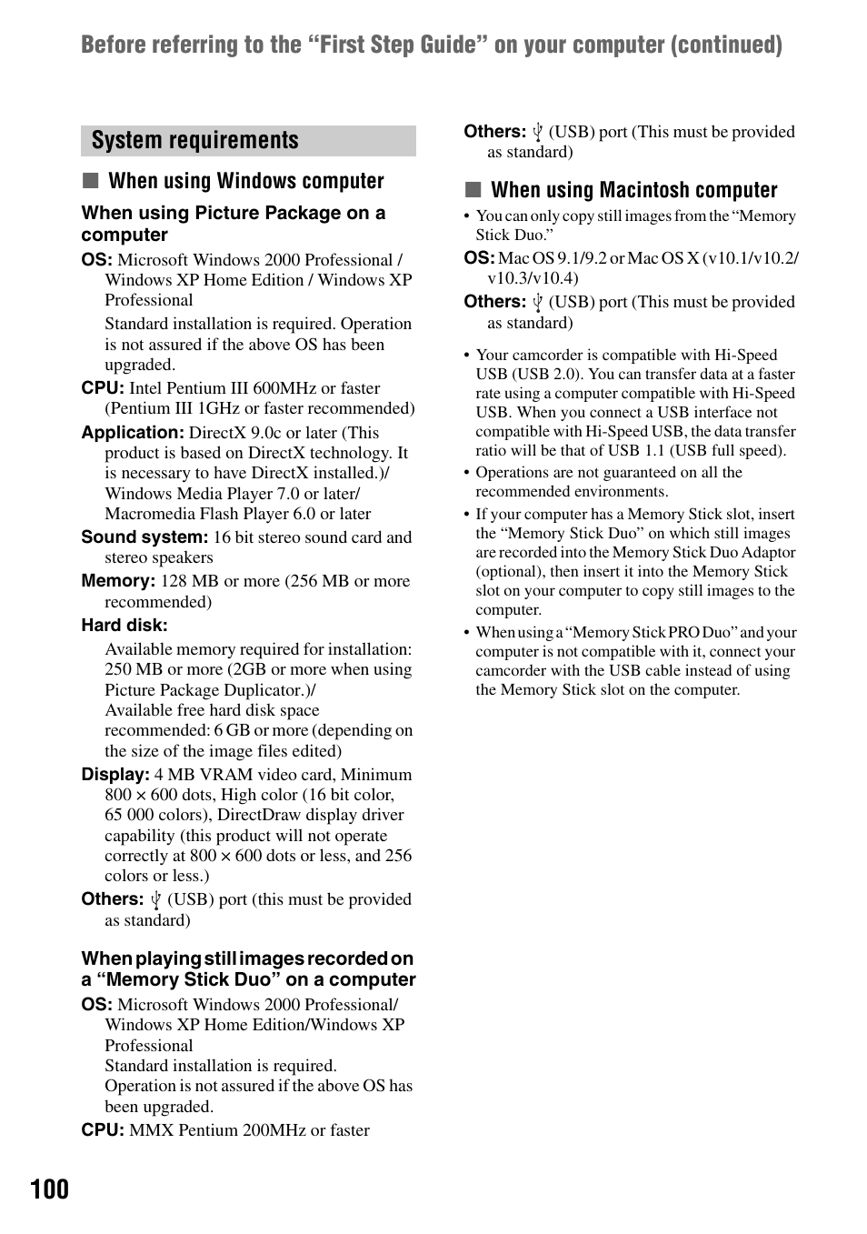Sony DCR-DVD505 User Manual | Page 100 / 152