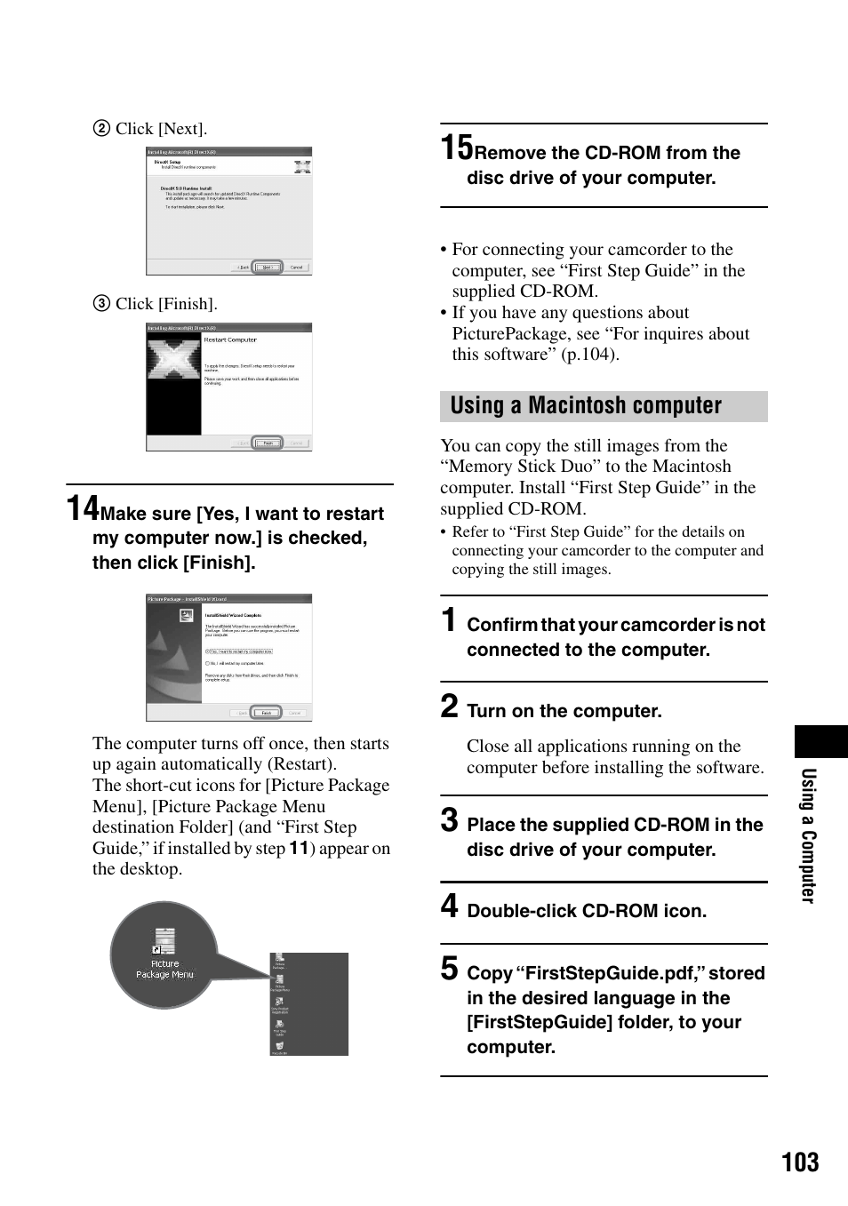 Sony DCR-DVD505 User Manual | Page 103 / 152