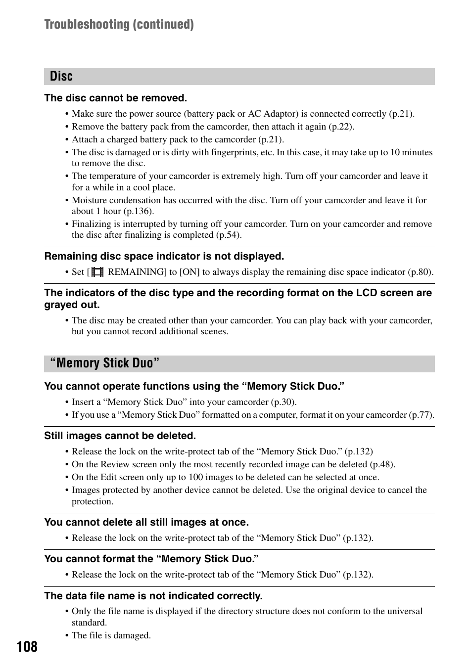 Sony DCR-DVD505 User Manual | Page 108 / 152