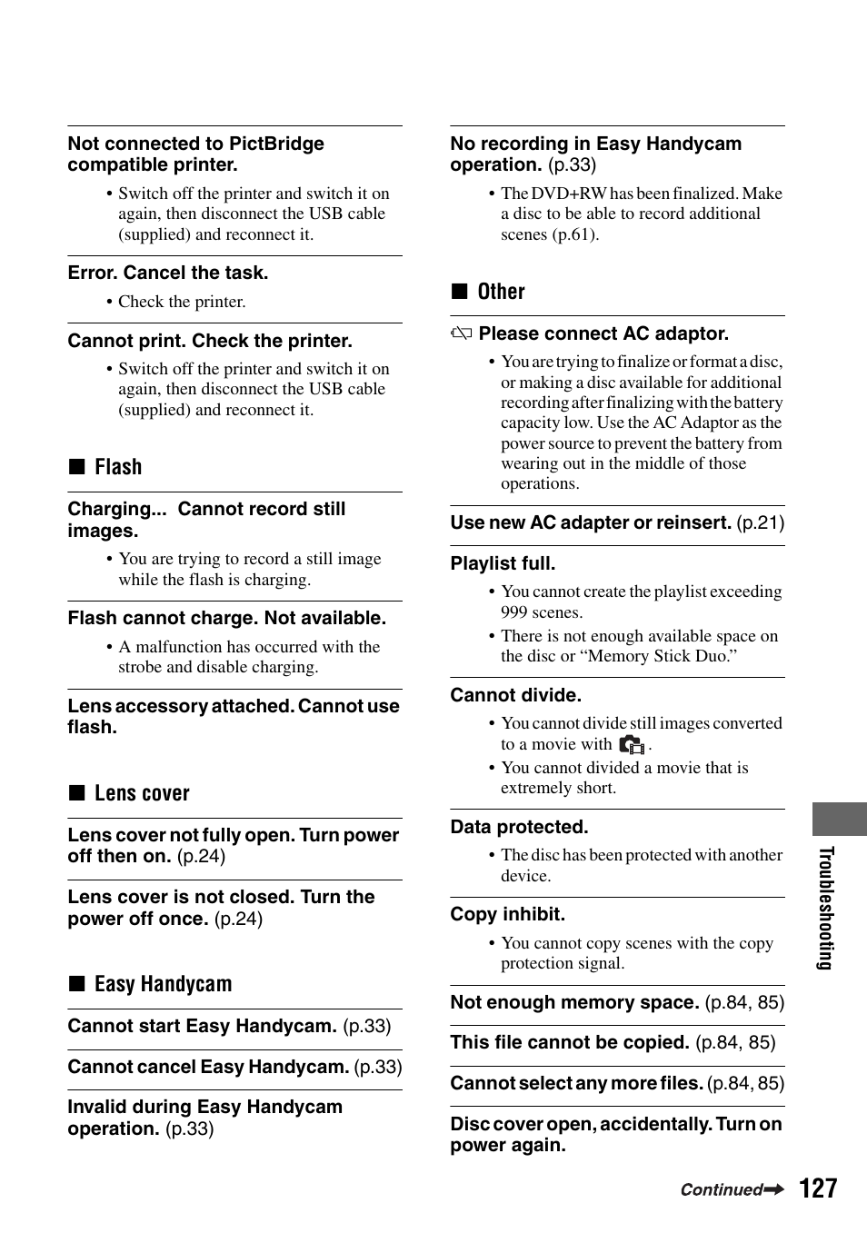 Sony DCR-DVD505 User Manual | Page 127 / 152