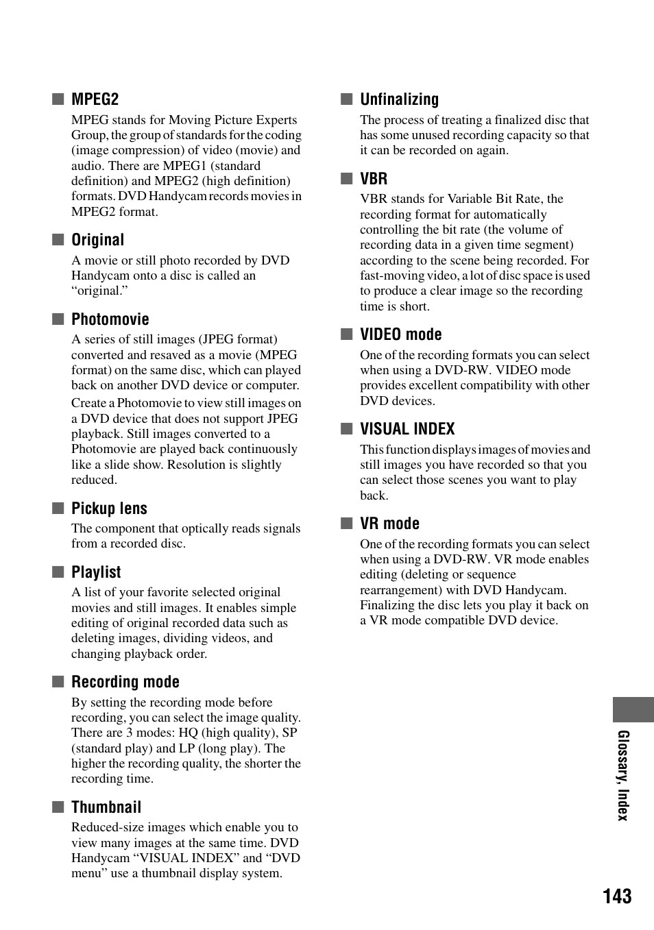 P.143, P.143) | Sony DCR-DVD505 User Manual | Page 143 / 152