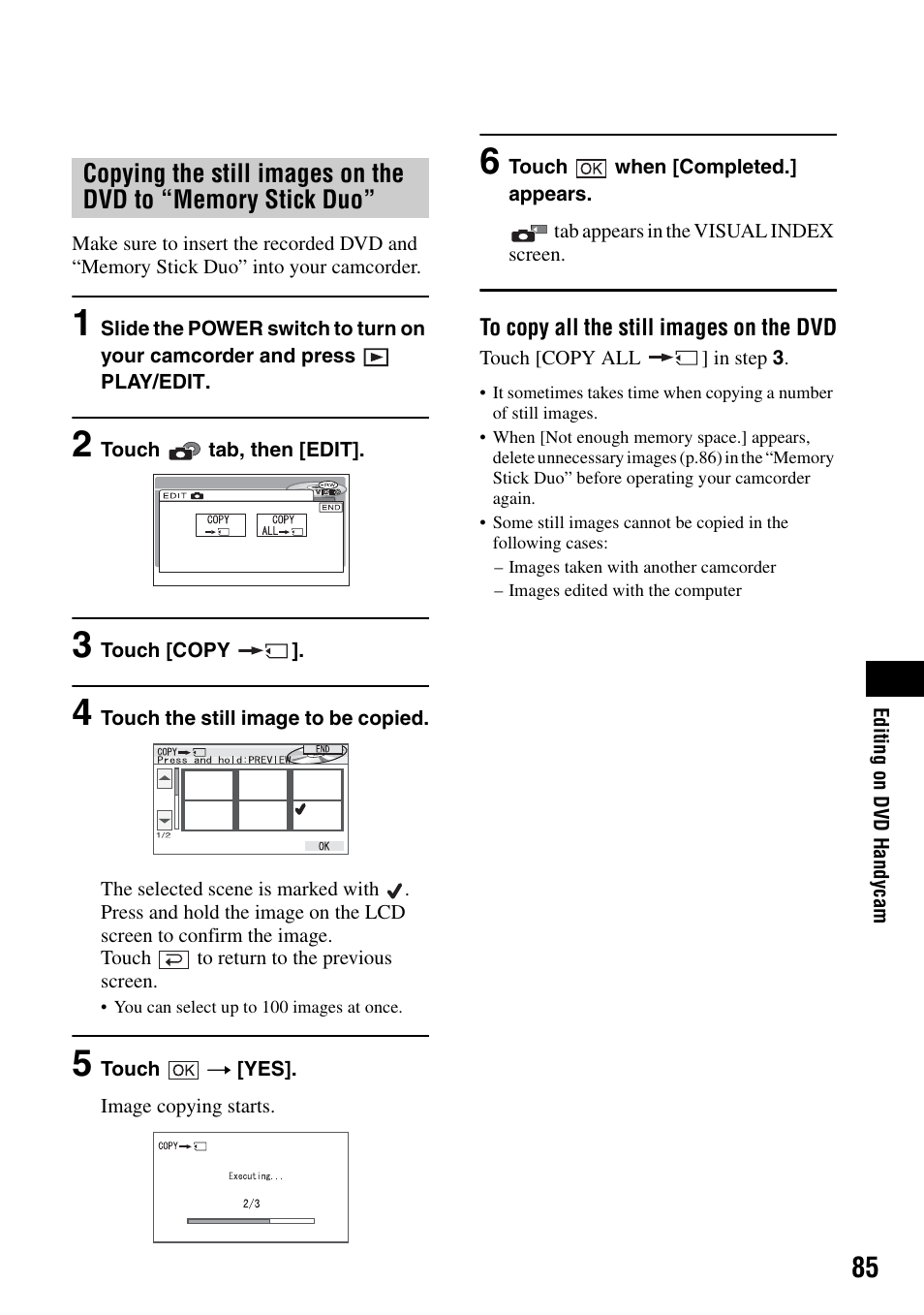 Sony DCR-DVD505 User Manual | Page 85 / 152