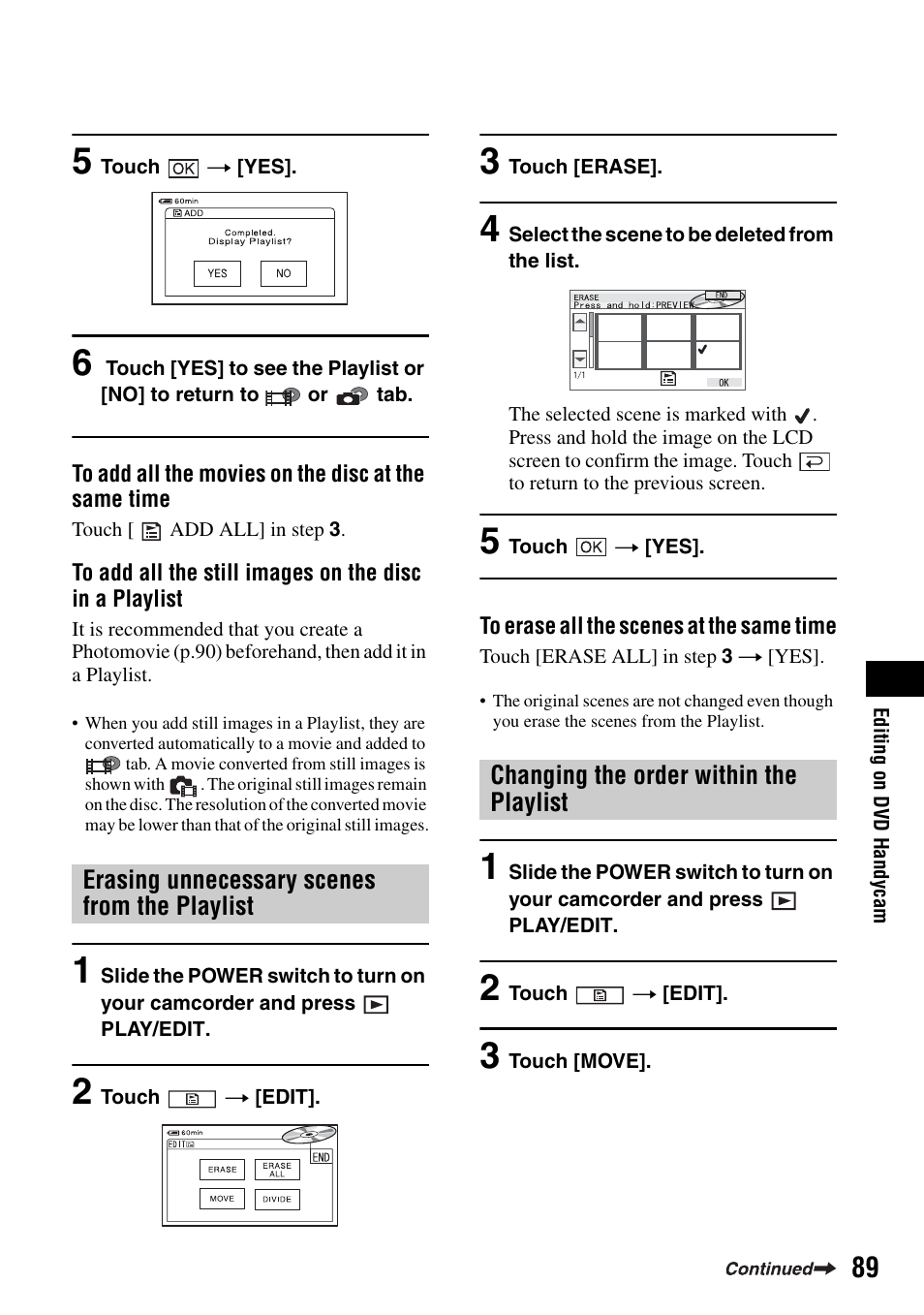 Sony DCR-DVD505 User Manual | Page 89 / 152