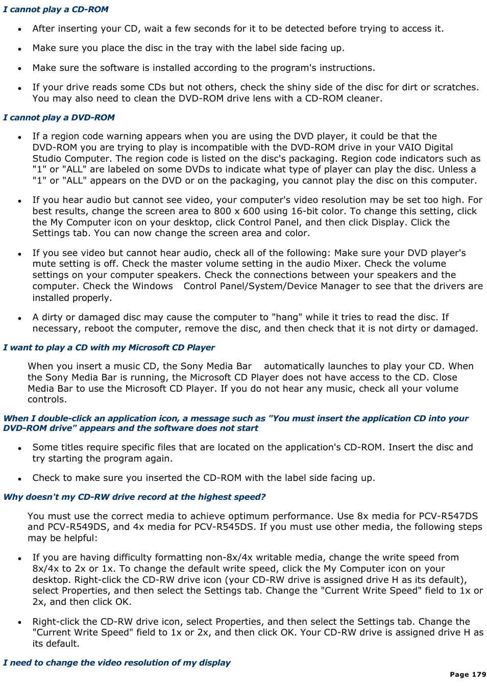 Sony PCV-R545DS User Manual | Page 179 / 439