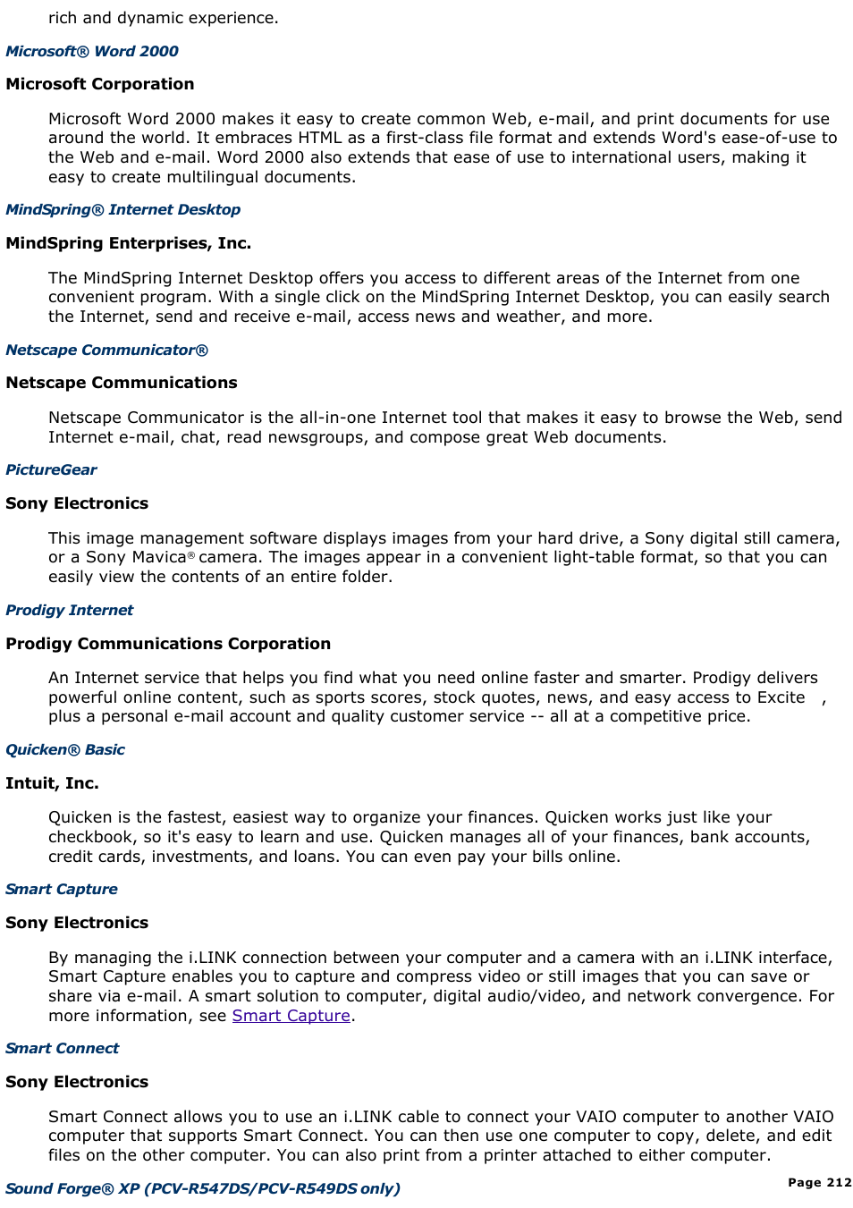 Sony PCV-R545DS User Manual | Page 212 / 439