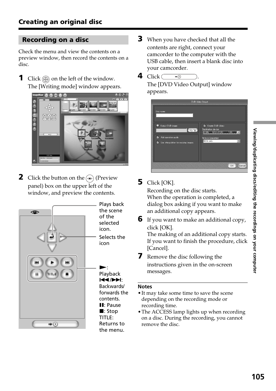 Recording on a disc | Sony DCR-DVD301 User Manual | Page 105 / 148