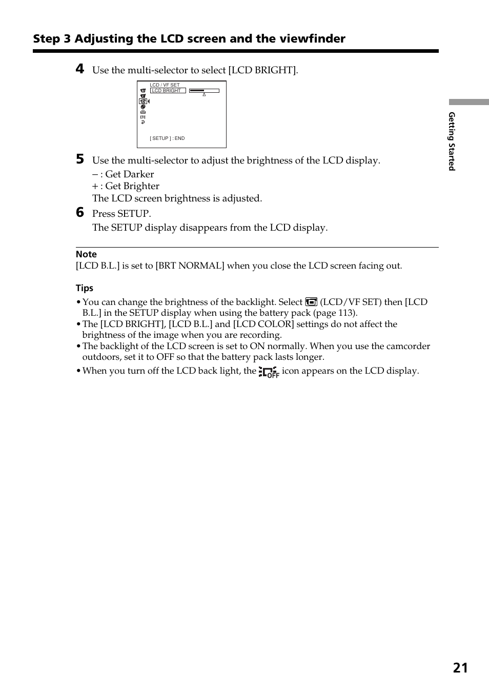 Sony DCR-DVD301 User Manual | Page 21 / 148