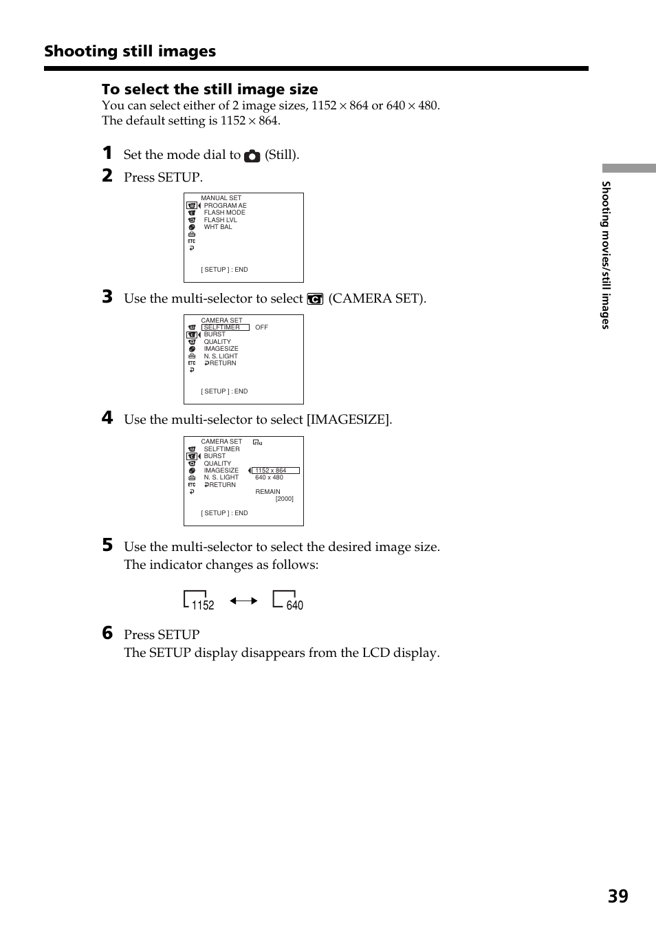 Shooting still images | Sony DCR-DVD301 User Manual | Page 39 / 148