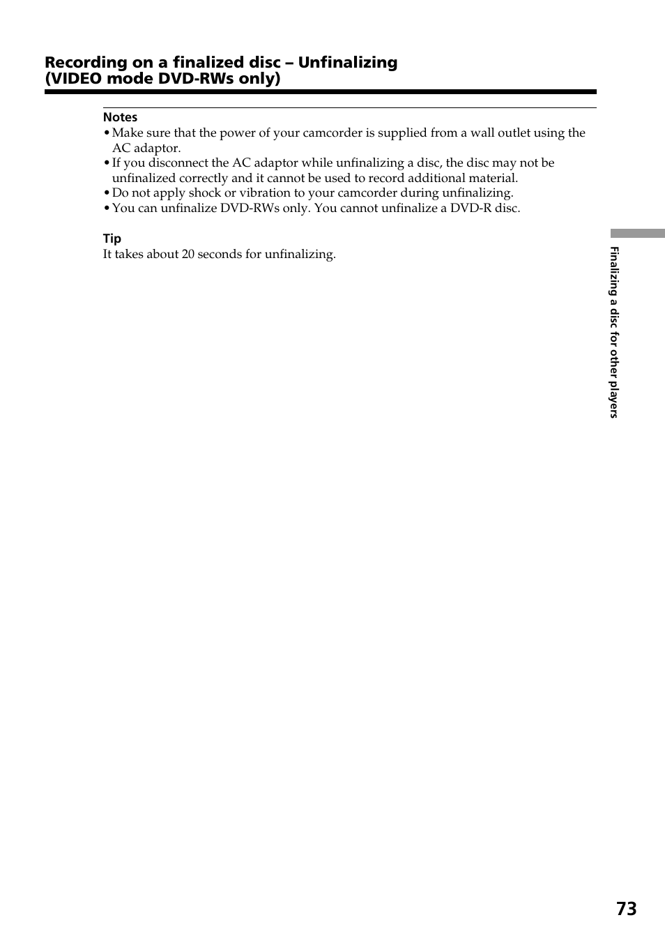Sony DCR-DVD301 User Manual | Page 73 / 148