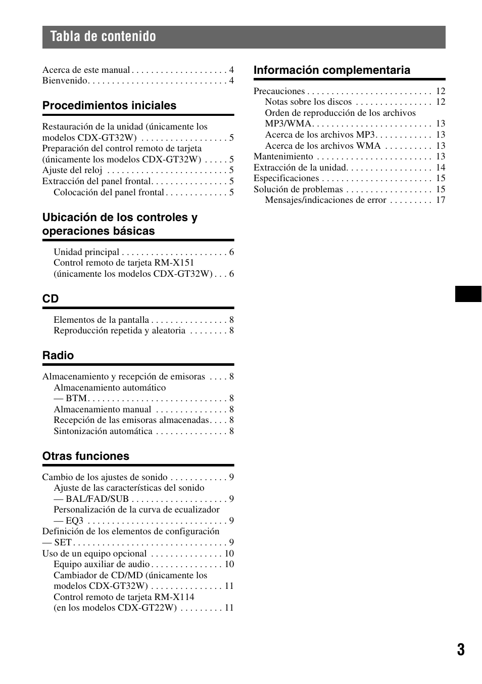 Sony CDX-GT22W User Manual | Page 19 / 36