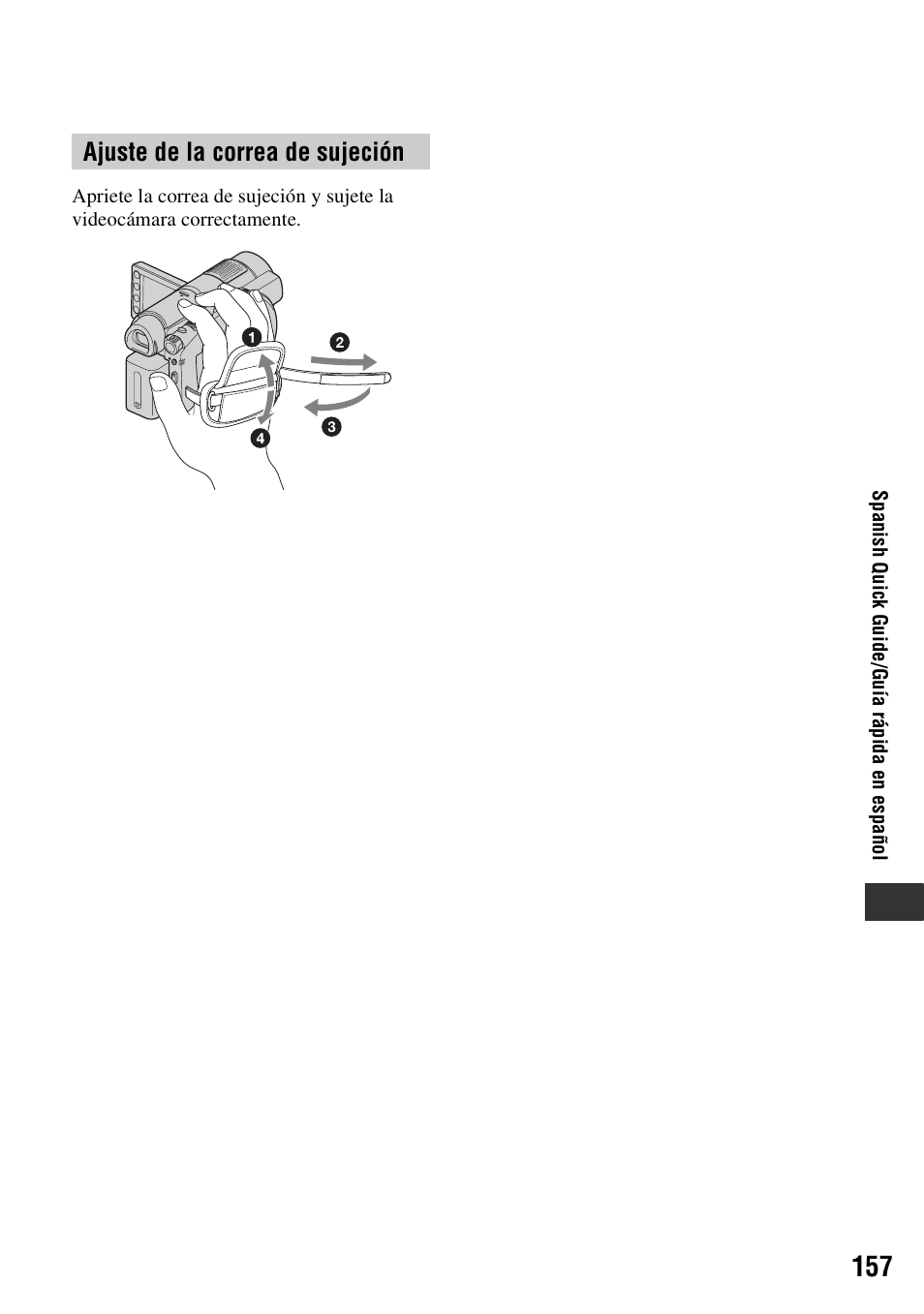 Ajuste de la correa de sujeción | Sony HDR-UX10 User Manual | Page 157 / 172