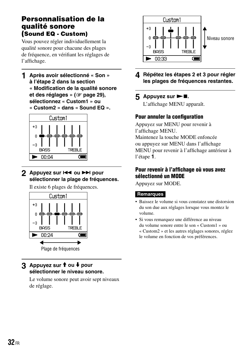 Personnalisation de la qualité sonore, Sound eq - custom | Sony NW-HD3 User Manual | Page 140 / 358