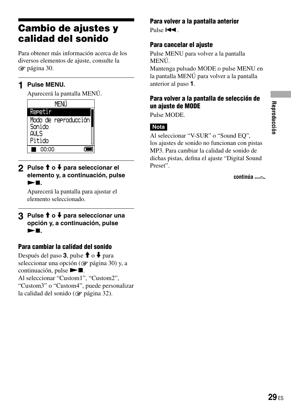 Cambio de ajustes y calidad del sonido | Sony NW-HD3 User Manual | Page 237 / 358