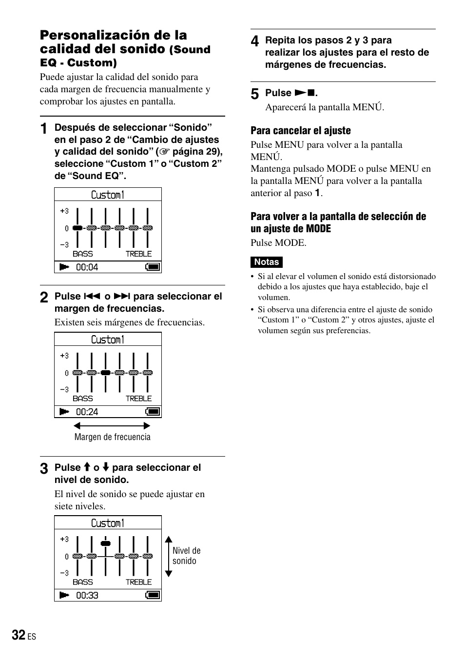 Personalización de la calidad del sonido, Sound eq - custom) | Sony NW-HD3 User Manual | Page 240 / 358