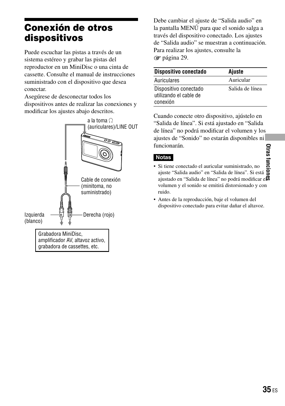 Conexión de otros dispositivos | Sony NW-HD3 User Manual | Page 243 / 358