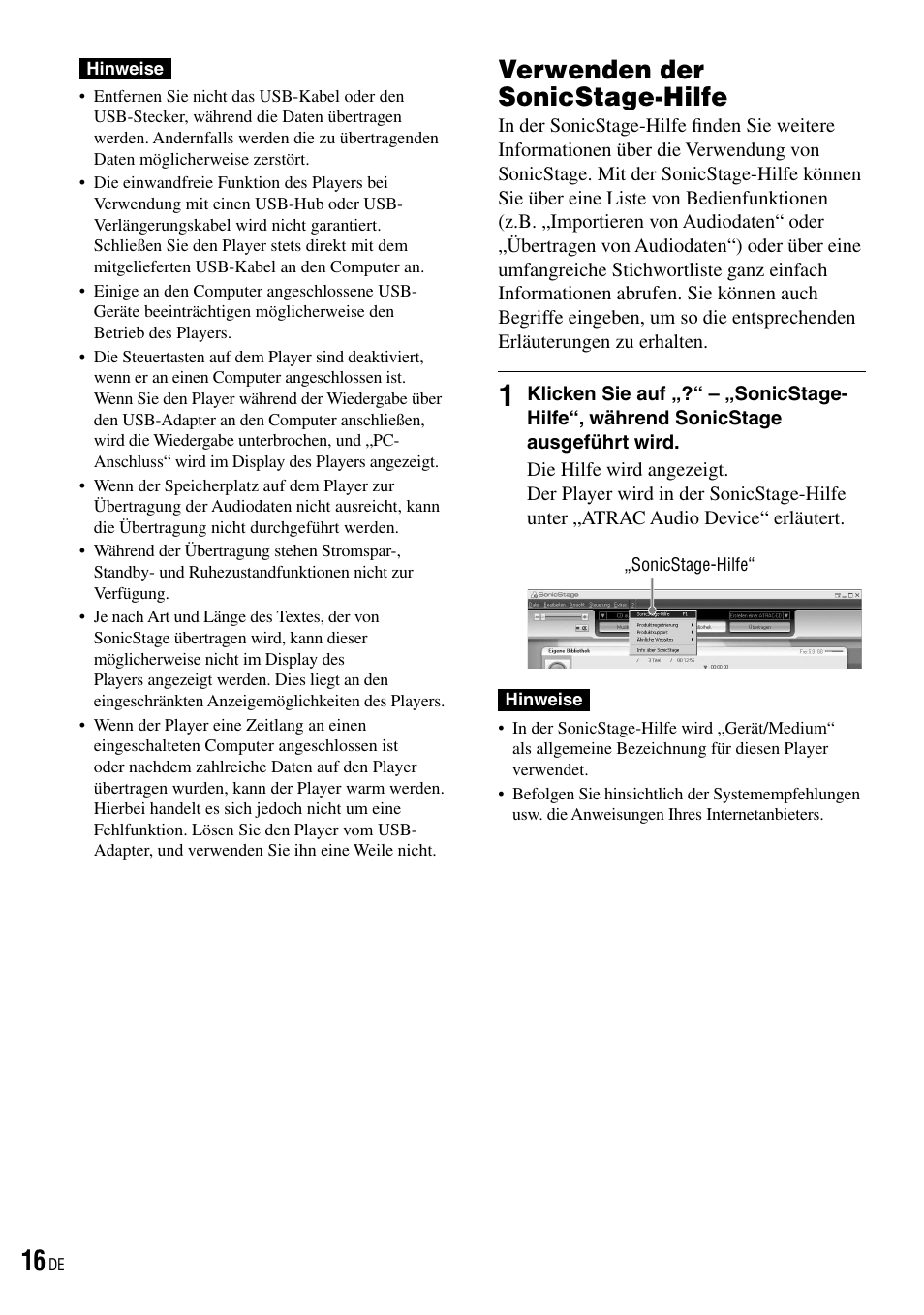 Verwenden der sonicstage-hilfe | Sony NW-HD3 User Manual | Page 274 / 358
