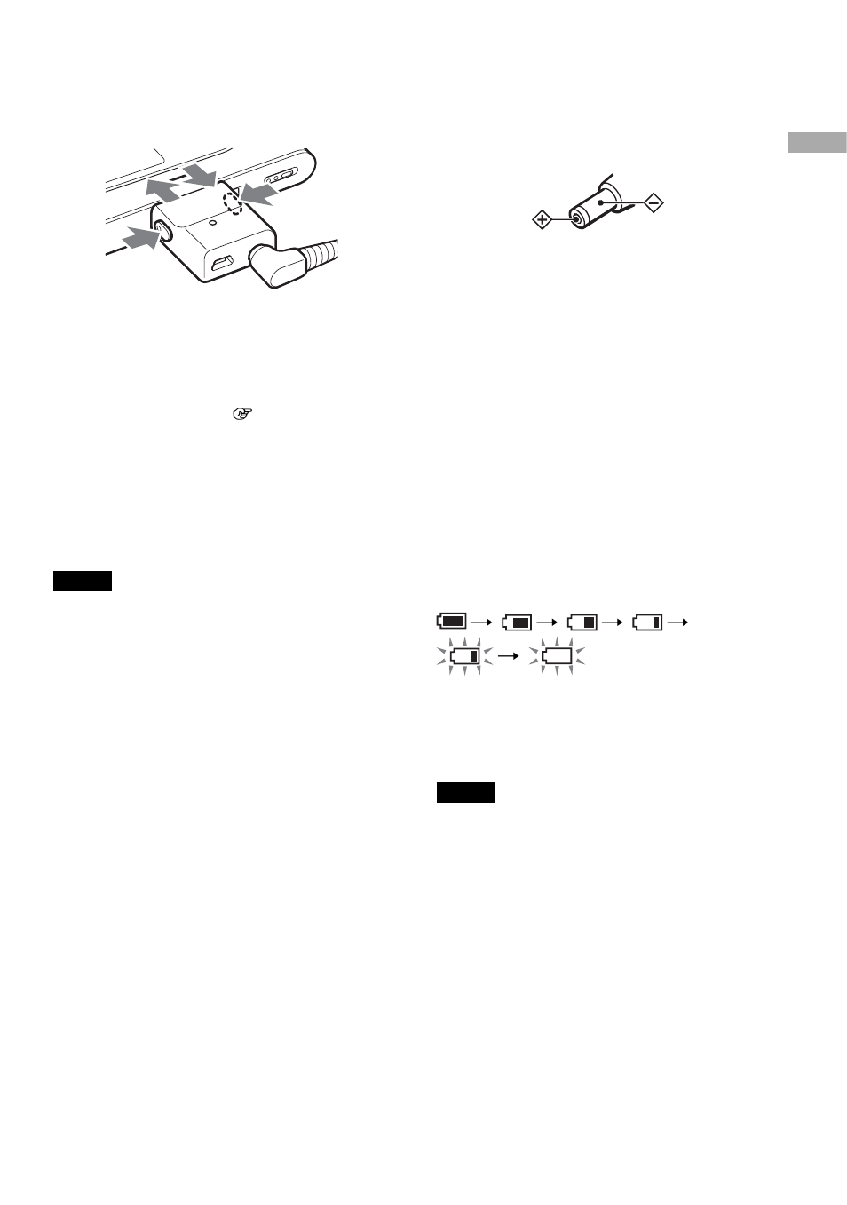 Charging the battery using a usb connection, Checking the remaining power of the battery, Charging the battery using a usb | Checking the remaining power of the, Installing sonicstage, Battery indicator | Sony NW-HD3 User Manual | Page 67 / 358