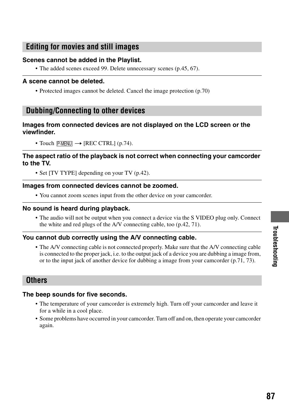 Sony DCR-SR100 User Manual | Page 87 / 107