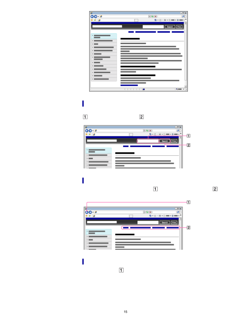 Searching this help guide | Sony NWZ-W273BLUE User Manual | Page 15 / 81