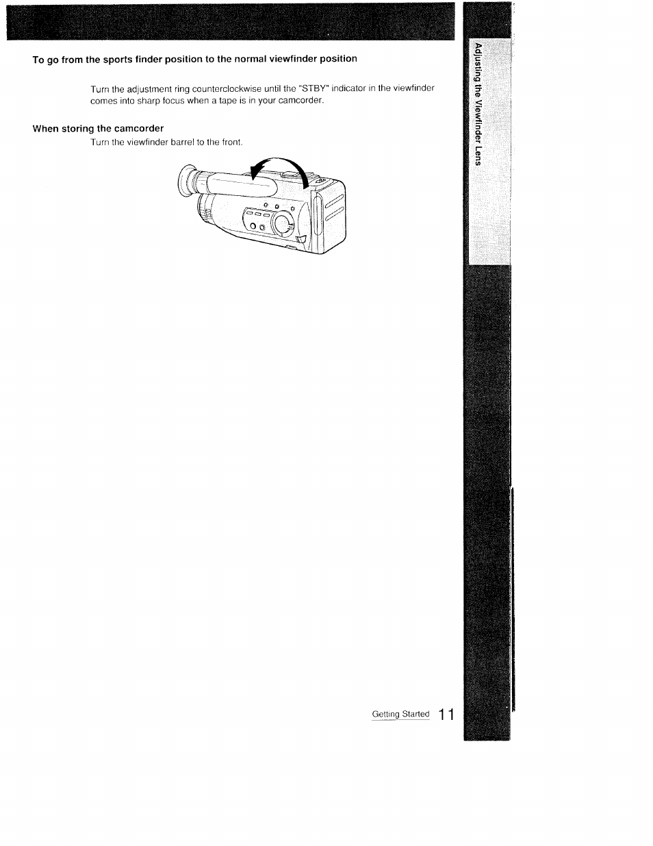 When storing the camcorder | Sony CCD-FX410 User Manual | Page 11 / 75