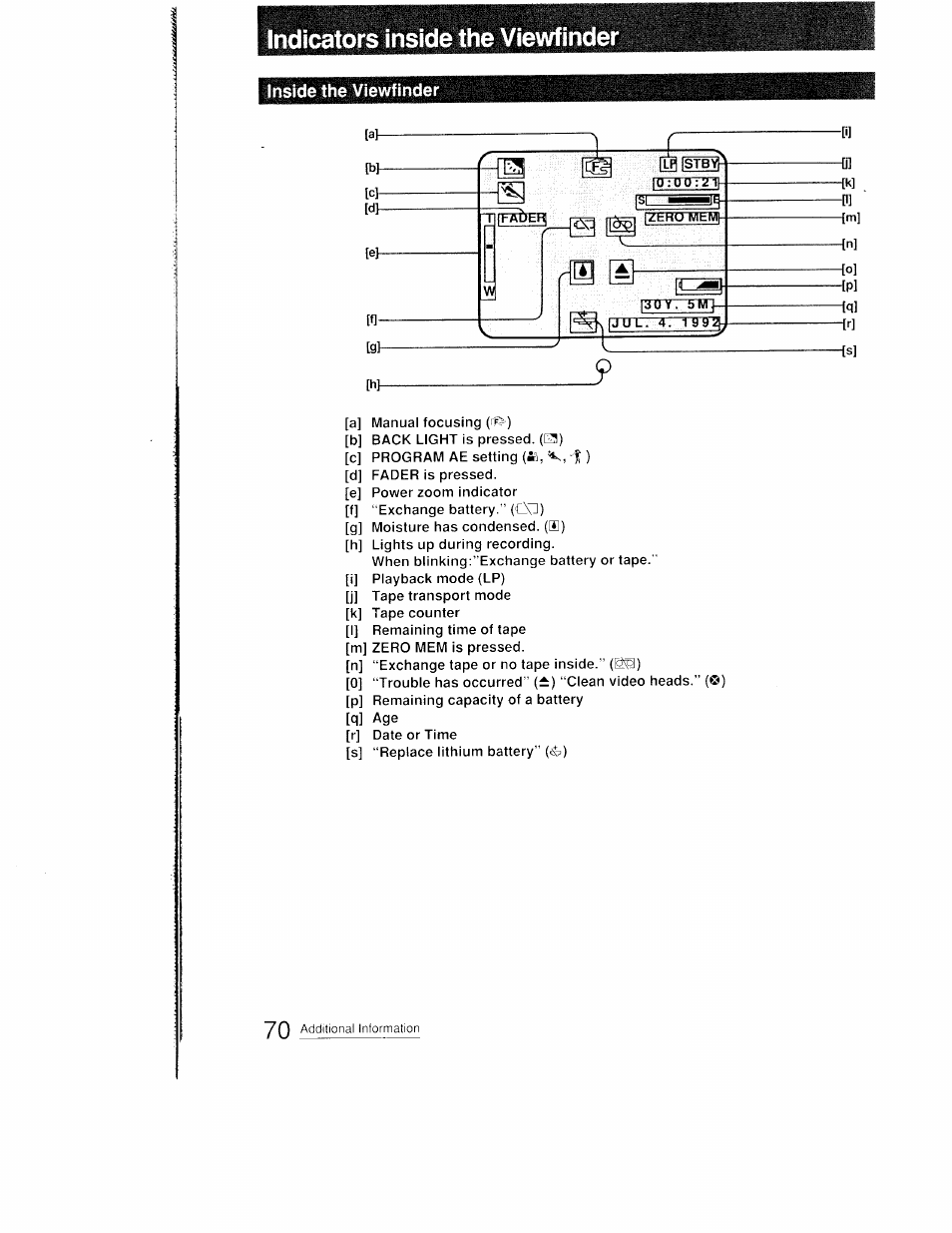 Sony CCD-FX410 User Manual | Page 70 / 75